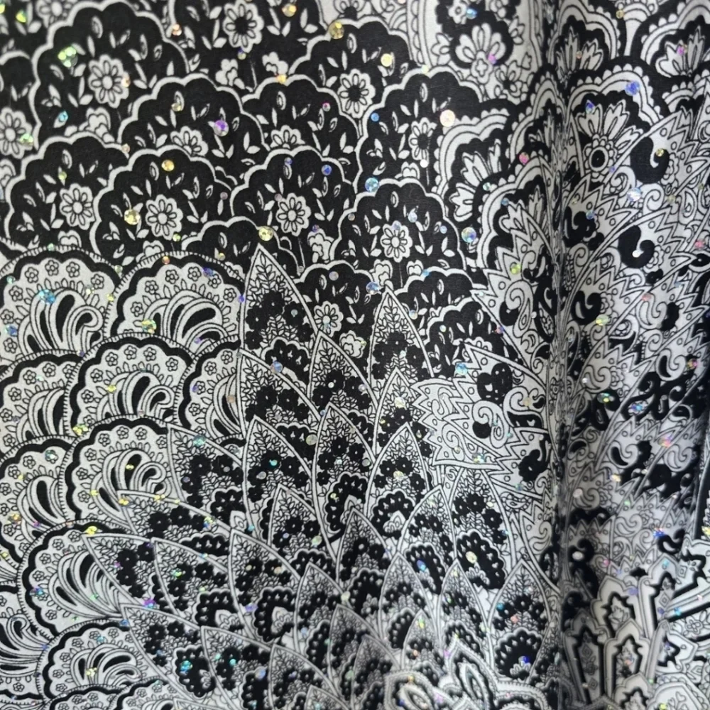 Black & White Printed Maxi Skirt - Stretch Jersey